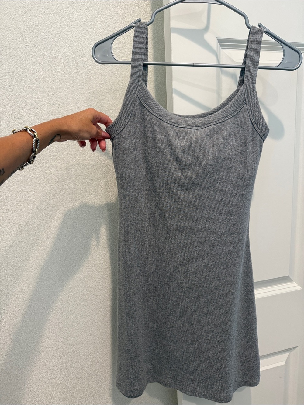 Women’s Grey Knit ribbed Tank Dress